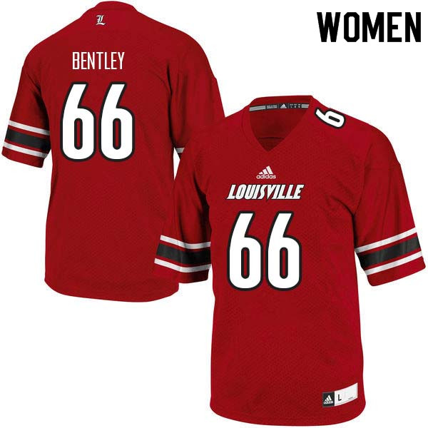 Women Louisville Cardinals #66 Cole Bentley College Football Jerseys Sale-Red